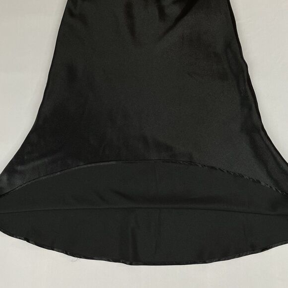 Alcea Rosea Satin Midi Skirt Women’s XL Black Elegant Basic Casual Classy - Picture 2 of 9